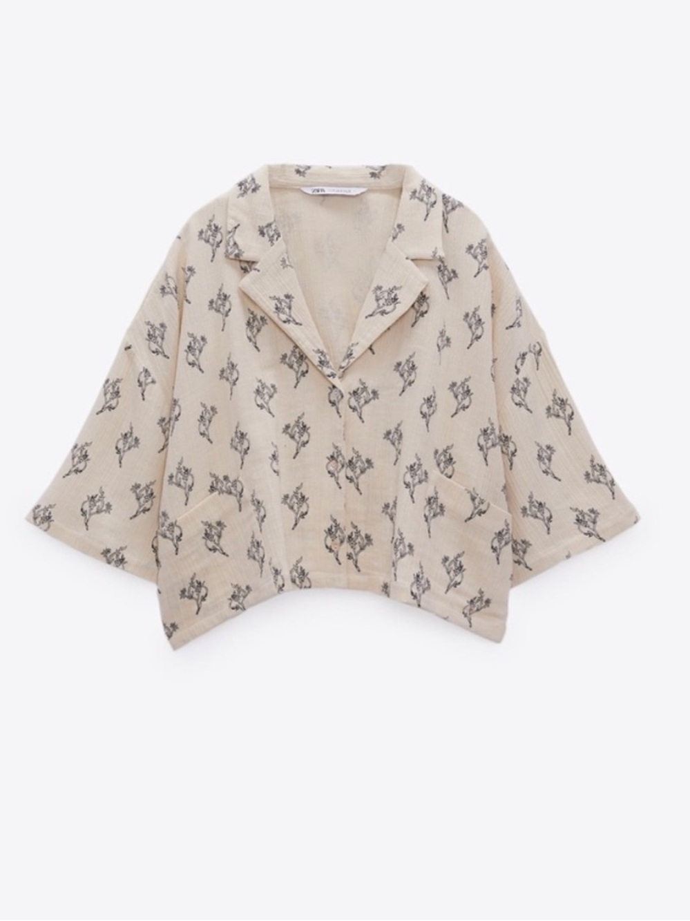 ZARA printed chiffon style button up top - Picture 2 of 10